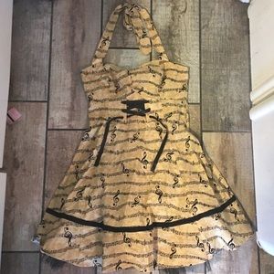 NEVER WORN Hot Topic retro style music note dress